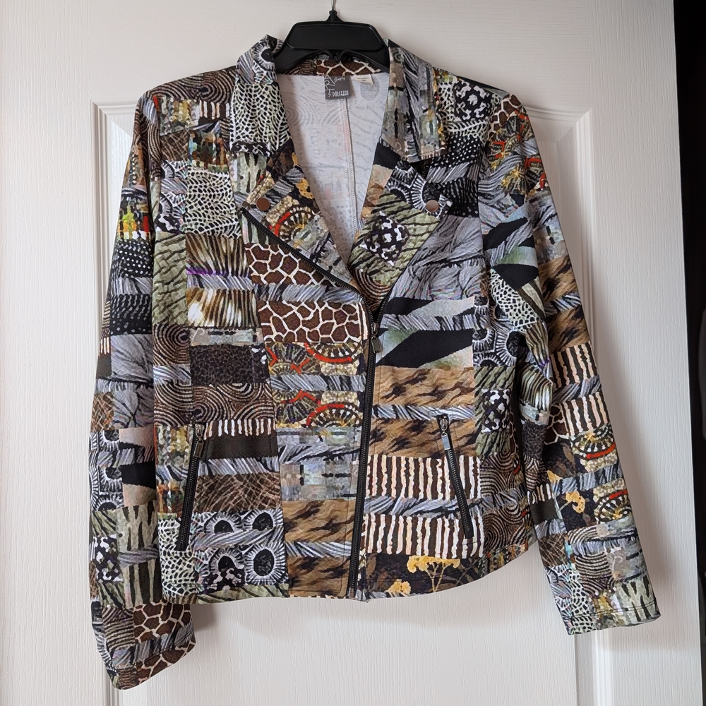 Wild Patchwork Animal Print Blazer - image 1